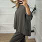 Dames Casual Effen Kleur Lange Mouw 2-delige Set