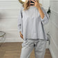 Dames Casual Effen Kleur Lange Mouw 2-delige Set
