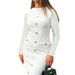 Elegante Slanke Damesjurk met Ronde Hals