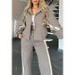 🎅Kerstuitverkoop gestreepte jas met rits en casual broek voor dames✨