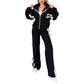 🎅Kerstuitverkoop gestreepte jas met rits en casual broek voor dames✨