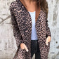 Dames Trenchcoat met Capuchon en Luipaardprint, Open Voorkant
