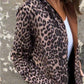Dames Trenchcoat met Capuchon en Luipaardprint, Open Voorkant