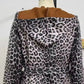 Dames Trenchcoat met Capuchon en Luipaardprint, Open Voorkant