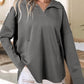 Vrouwen Halve Rits Lange Mouwen Hoodie Sweatshirt