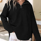 Vrouwen Halve Rits Lange Mouwen Hoodie Sweatshirt