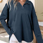 Vrouwen Halve Rits Lange Mouwen Hoodie Sweatshirt