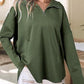 Vrouwen Halve Rits Lange Mouwen Hoodie Sweatshirt