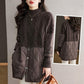 Vrouwen Elegante Gebreide Patchwork Warme Jas