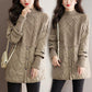 Vrouwen Elegante Gebreide Patchwork Warme Jas