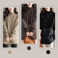 Vrouwen Elegante Gebreide Patchwork Warme Jas