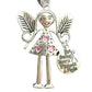 Engel meisje ijzeren kerst hangend ornament
