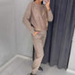 Tweedelig Dames Set: Sweatshirt met Glitter Strass Steentjes & Casual Broek