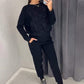 Tweedelig Dames Set: Sweatshirt met Glitter Strass Steentjes & Casual Broek