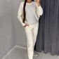 Tweedelig Dames Set: Sweatshirt met Glitter Strass Steentjes & Casual Broek