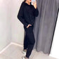 Tweedelig Dames Set: Sweatshirt met Glitter Strass Steentjes & Casual Broek