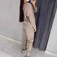 Tweedelig Dames Set: Sweatshirt met Glitter Strass Steentjes & Casual Broek