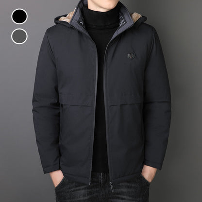 Heren winter warme hoodie met rits
