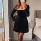 Elegante Vierkante Hals Lange Mouw Jurk