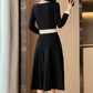Dames Elegante Plissé Contrastkleur Jurk