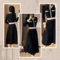 Dames Elegante Plissé Contrastkleur Jurk