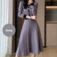 Dames Elegante Plissé Contrastkleur Jurk