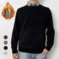 Heren revers pluche gevoerd gebreid overhemd