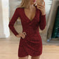 ✨✨Fonkelende pailletten bodycon jurk met V-hals voor dames✨✨