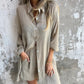 🔥2026 Vrouwen Fashion Street Casual Effen Shirt Lange Mouwen Set