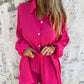🔥2026 Vrouwen Fashion Street Casual Effen Shirt Lange Mouwen Set