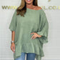 🔥Zomeruitverkoop 41% korting🔥Loose Pleated Off Shoulder Blouses for Women