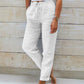 🌸Nieuwe collectie 50% KORTING!🏖️ Elastische Taille Katoen-Linnen Dames Casual Broek 👖