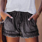 🌞Nieuwe zomercollectie 2026🌸Denimshort met hoge taille, trekkoord en versleten look