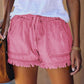 🌞Nieuwe zomercollectie 2026🌸Denimshort met hoge taille, trekkoord en versleten look
