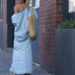 Dames diagonale schoudertop met gesplitste denim lange rok