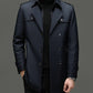 Trenchcoat voor Heren met Middellange Lengte en Afneembare Voering