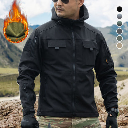 🧥 Heren Tactische Winterjas – Dikke Warme Outdoor Jas met Bergbekleding, Capuchon & Comfortabele Pasvorm ✨