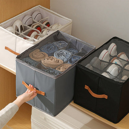 🌞Fris De Lente In Met 50% Korting!🔥Schoenen Organizer Box met Transparant Deksel | Opvouwbare Opbergbox voor 16 Paar Schoenen | Ruimtebesparend & Stofvrij