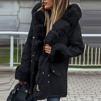Parka Jas met Afneembare Pluizige Rand voor Dames