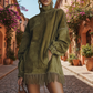 【S-3XL】💖Jurk met lange mouwen en franjes