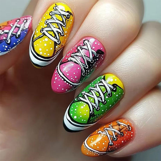Stijlvolle bedrukte kunstnagels, set van 24 stuks