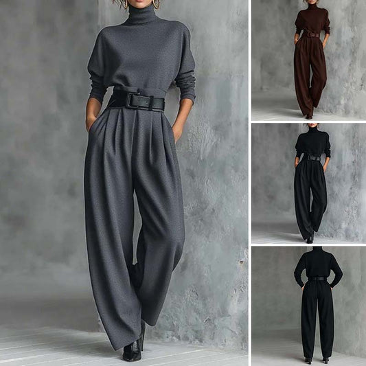 Elegante Damesset: Coltrui Top & Hoge Taille Broek