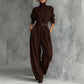 Elegante Damesset: Coltrui Top & Hoge Taille Broek