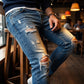 Modieuze gescheurde skinny jeans voor heren