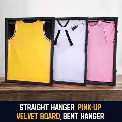 Houten omlijsting voor shirtdisplay met magnetische sluiting