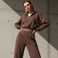 👖🌞Crop-hoodie en broek met wijde pijpen voor dames | Moeiteloze streetstyle🎐
