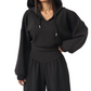 👖🌞Crop-hoodie en broek met wijde pijpen voor dames | Moeiteloze streetstyle🎐