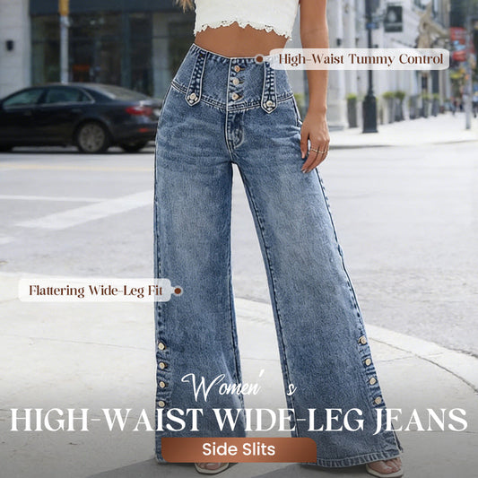 🔥 2026 NIEUW! Hoge Taille Jeans met Wijde Pijpen – Comfortabel & Trendy 👖