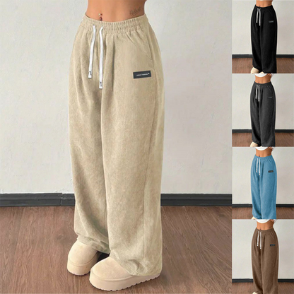 ⏰ LAATSTE KANS – 50% KORTING! 👖 Dames corduroy broek met wijde pijpen en trekkoord