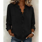Damesblouse met ruches, V-hals en lange mouwen